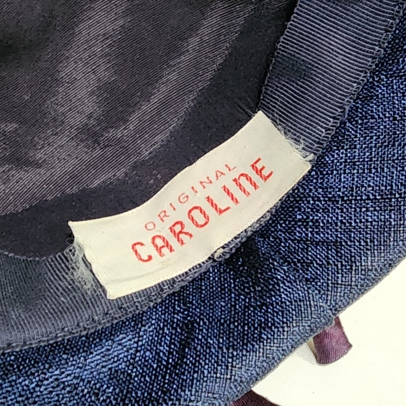 Vtg Original Caroline Blue Fancy Church Hat Structured Rare - Picture 15 of 16
